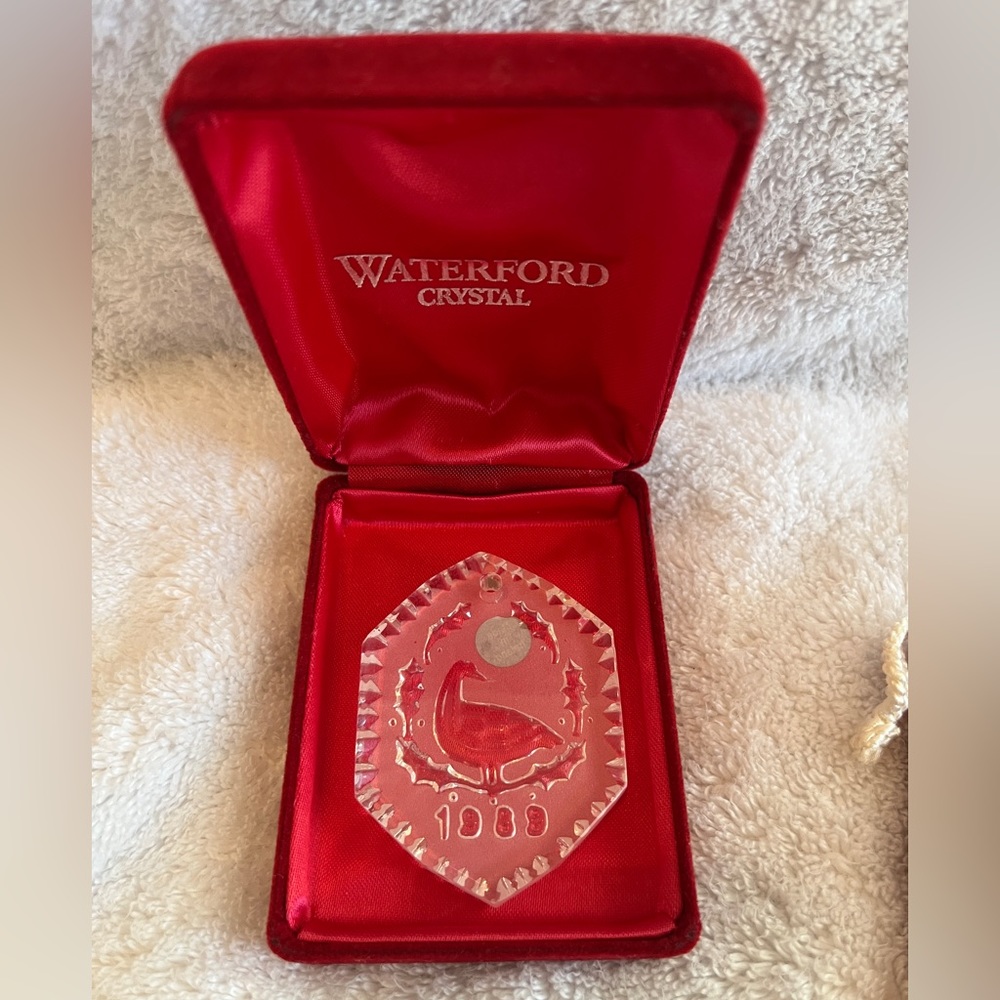 Waterford Crystal Dated1989  Ornament Geese A Laying 12 Days Of Christmas
